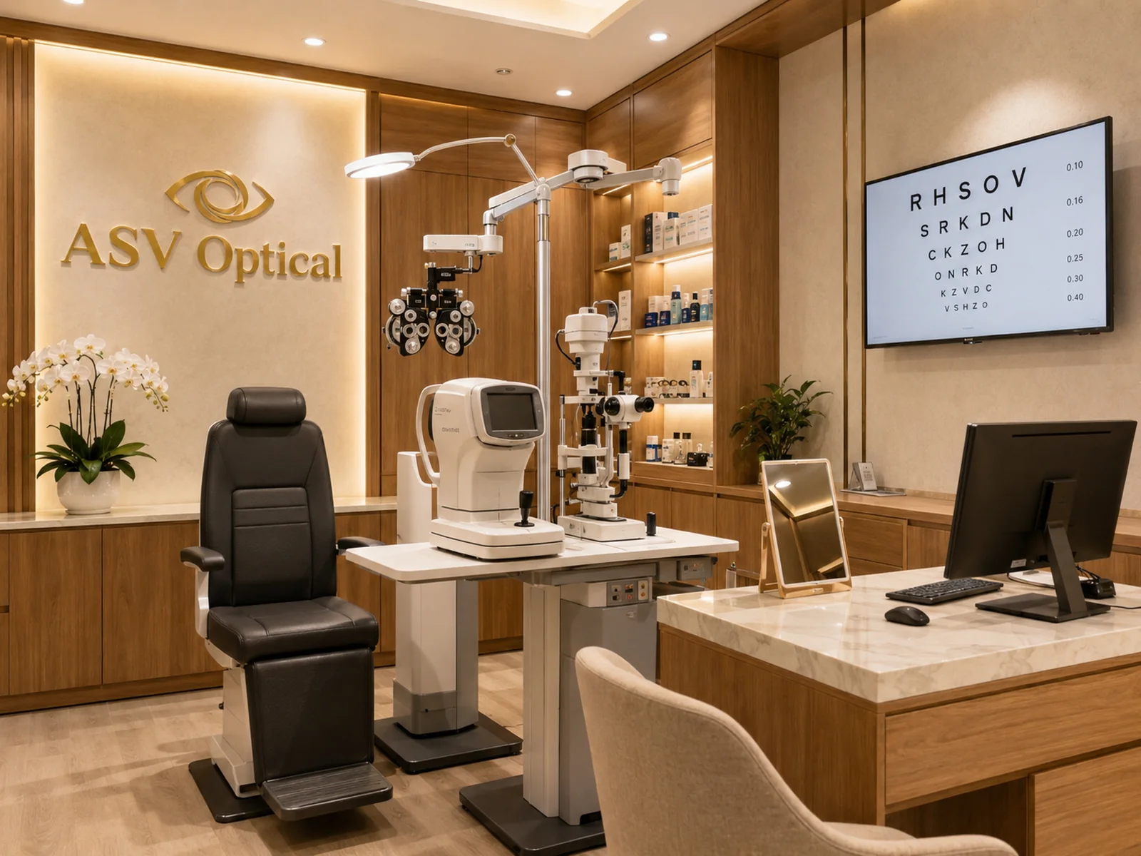 Khu đo mắt và kiểm tra thị lực tại ASV Optical