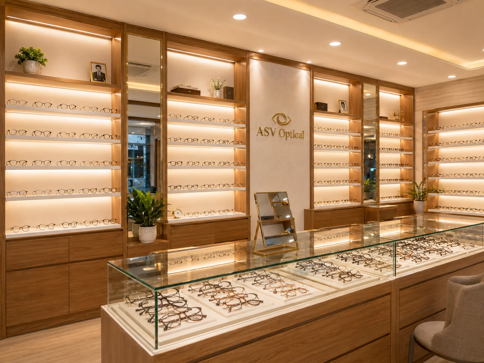 Khu trưng bày và thử gọng kính tại ASV Optical